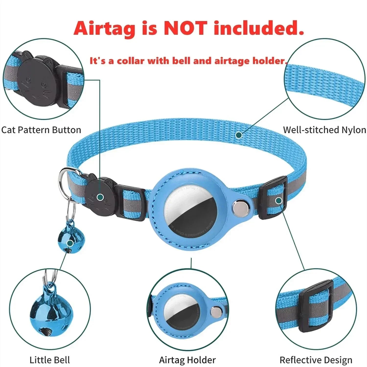 Pet Collar with AirTag Holder